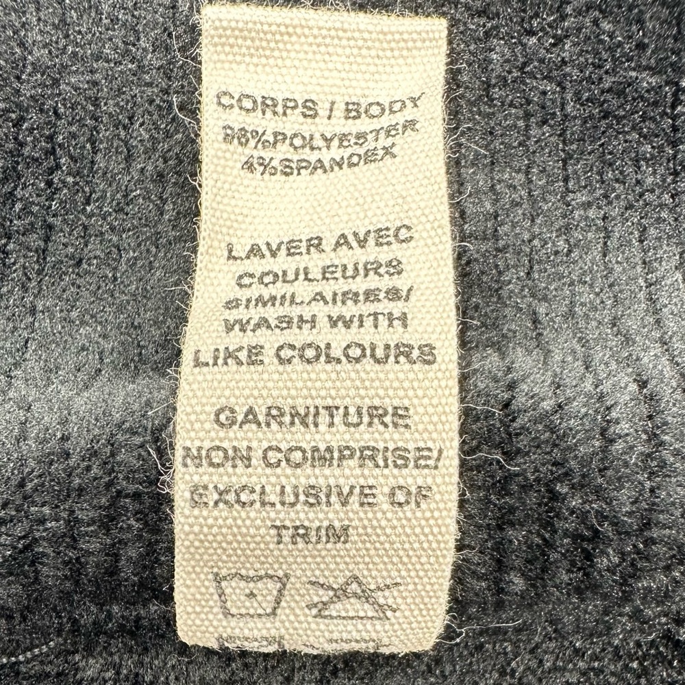 Kyodan Black Ribbed Velour Quarter Zip Cropped Pullover P/S - Picture 9 of 10